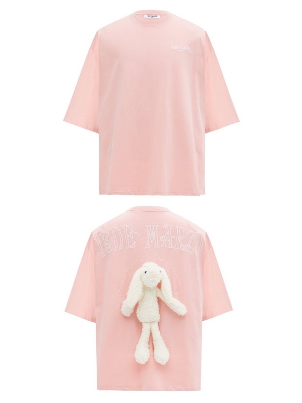 13DE MARZO TOY RABBIT TEE pink size medium heavy cotton